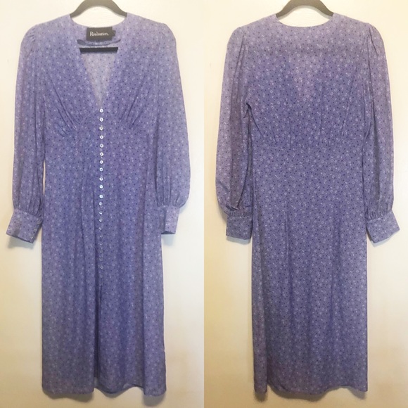 Réalisation Par Vivienne Dress Purple Haze Floral Silk Small - Picture 4 of 13